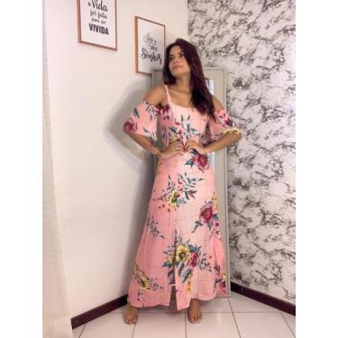 Imagem de Vestido Princesa Longo REF0b017 - Boneca Rosa, Florido, G