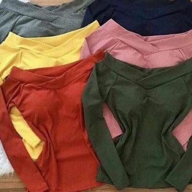 Imagem de Blusa manga longa ombro a ombro tecido elastano - Filó Modas