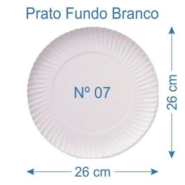 Imagem de 100 Prato de Bolo Salgado Fundo Branco Nº7 - AAZ