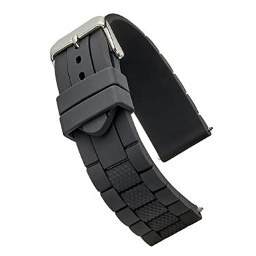 Imagem de ALPINE Pulseira de relógio esportiva de silicone à prova d'água – Tamanhos 20 mm, 22 mm e 24 mm, Preto, 22MM, Moderno