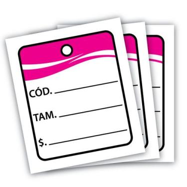 Imagem de Kit 1.000 Etiqueta de Roupa Tag de Precificação 30x38 mm Top - Sonar