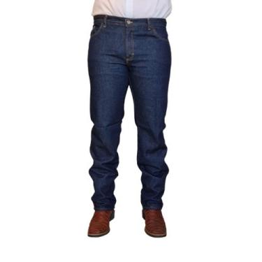 Imagem de Calça Jeans Masculina Escura Tradicional Para Trabalho Reta Serviço - 