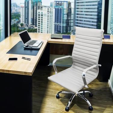 Imagem de Cadeira de escritório design de malha ergonômica cadeira de trabalho rotativa confortável para casa e escritório(Branco)