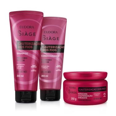 Imagem de Eudora Kit Siàge Cauterização dos Fios: Shampoo 250ml + Máscara Capilar 250ml + Condicionador 200ml