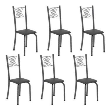 Imagem de Kit 6 Cadeiras Tubular para Sala de Jantar Sara - Soma Móveis