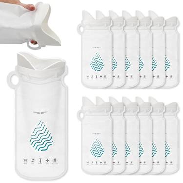 Imagem de Coolrunner Sacos de urina descartáveis, pacote com 12 sacos de urina para acampamento para homens e mulheres, sacos de vômito descartáveis para viagem, mictório, banheiro, engarrafamento, emergência