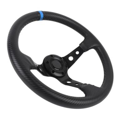 Imagem de MAVIS LAVEN 14in Racing Volante, Carro Drifting Volante Universal PU Couro Quadro De Alumínio Com Montagem Parafusos para 6 Furo Hub Adaptador (BLUE)