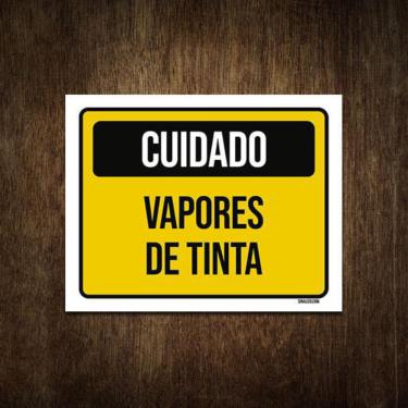 Imagem de Placa De Sinalização - Cuidado Vapores De Tinta 27X35