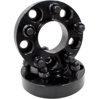 Imagem de Wheel Accessories Parts Conjunto de 2 espaçadores/adaptadores de roda centralizados de cubo - Espessura: 3,2 cm - 5 x 4,5 a 5 x 4,5 - Rosca de pino: 1/2 polegada - Furo do cubo: 70,5 mm - 5 Lug (2 peças, 1,2 cm, 5x4,5, 1/2 polegadas, 71,5 mm)