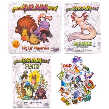 Imagem de Friendly Skeleton, MonsDRAWsity The Board Game Bundle: My Lil' Monsters, Science Refresh Pack, Expansão de Plantas e Pacote de Adesivos (4 Itens)