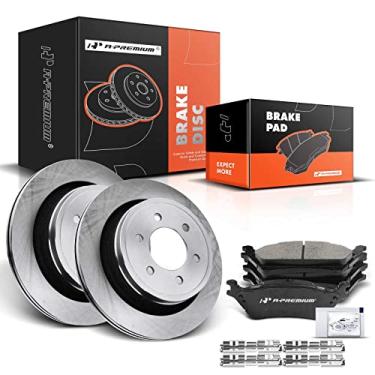 Imagem de A-Premium Kit De Rotores Freio A Disco Ventilados Traseiros 13,70" (348 Mm) + Pastilhas Cerâmica Compatíveis Com Modelos Ford Selecionados - F-150 2012, 2013, 2014, 2015, 2016, 2017, 2018, 2019 E 20