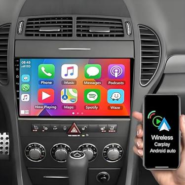Imagem de Rádio automotivo para Mercedes Benz R171 SLK280 SLK350 SLK55 2004-2011 polegadas tela sensível ao toque receptor de áudio automotivo com carplay sem fio/Android Auto Mirror Link GPS BT WiFi FM AHD