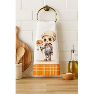 Imagem de Pano de Prato Atoalhado Halloween – 40x60cm – Estampa Divertida de Abóboras e Fantasmas – Secagem Rápida e Alta Absorção (Halloween 03)