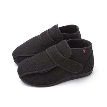 Imagem de Sapatos Femininos Masculinos De Largura Larga, Com Espuma De Memória, Pés Inchados, Edema Diabético, Botas, Chinelos, Sandálias Unissex Para Interior E Exterior(Black,47 EU)