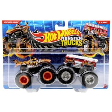Imagem de Hot Wheels Monster Trucks Tiger Shark vs 5 Alarm 1:64 Scale Demoliton Doubles