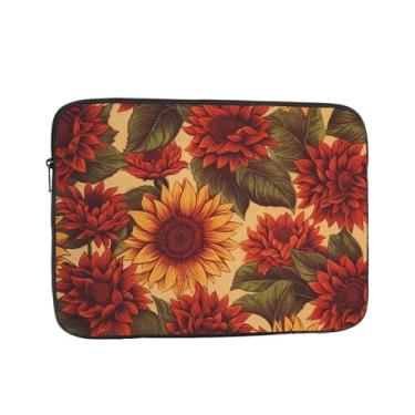 Imagem de Capa protetora para notebook com girassol vermelho de 17 polegadas à prova de choque, resistente à água, bolsa para computador, bolsa para computador, portátil, para homens e mulheres