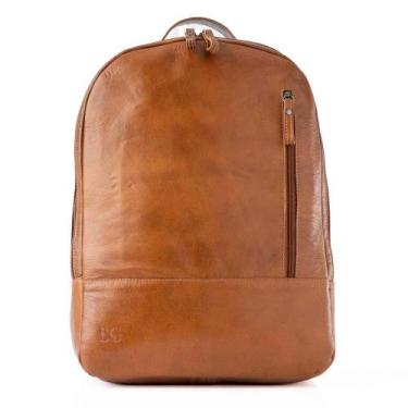 Imagem de Mochila Masculina Executiva Couro Notebook Arpoador Caramelo - Bagaggi