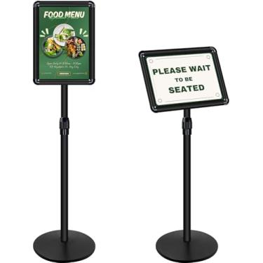 Imagem de Mutualsign Suporte de placa de 21,5 x 28 cm, suporte ajustável para pôster com canto de segurança para exibição/propaganda. (preto, 3 kg)