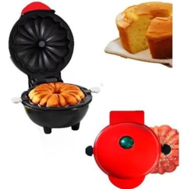 Imagem de Mini Máquina de Bolo Elétrica 110v Antiaderente Portátil Automática Assa Rápido (Cor aleatória)