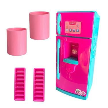 Imagem de Geladeira Brinquedo Infantil Menina Som Luz Cozinha Diversão - Usual