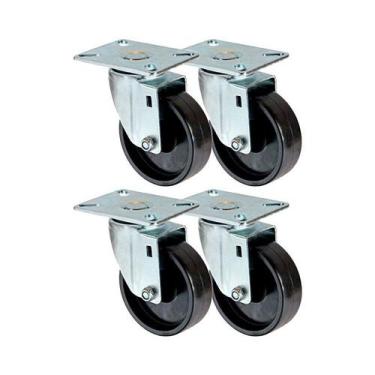 Imagem de Kit 4 un roda rodízio giratório polipropileno 3 polegadas - AJAX