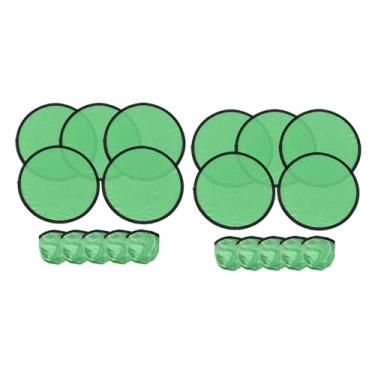 Imagem de IEUDNS 10 peças de ventiladores dobráveis portáteis, disco voador de verão para publicidade, festa de casamento, Verde