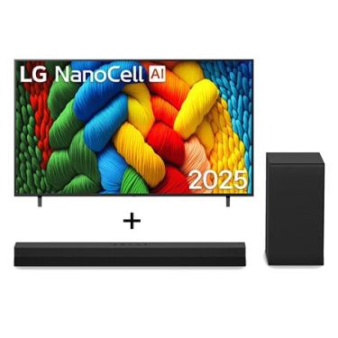 Imagem de Combo Smart TV LG NanoCell AI NANO80 75" 2025 + Soundbar S40T 300W RMS, 2.1 Canais, Dolby Digital - 75NANO80.S40T