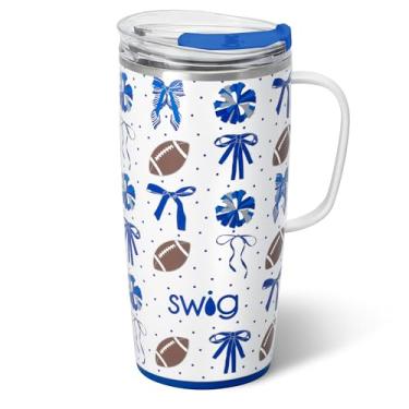 Imagem de Swig Life Caneca de viagem de 623 g, copo isolado com alça e tampa, caneca de café de viagem, compatível com porta-copos, copo de aço inoxidável de 623 g, reutilizável isolado com tampa (We've Got