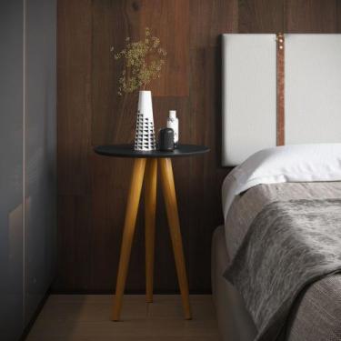 Imagem de Mesa Lateral 4601 Pés Palito Ofertamo Sala, Preto