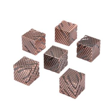 Imagem de HNCCESG 6 Sided Dice Set,16mm Heavy Metal Dragon Scale Design Game Dice Set with Gift Box for Dungeons and Dragon Fantasy Tabletop Game(Ls-Copper)