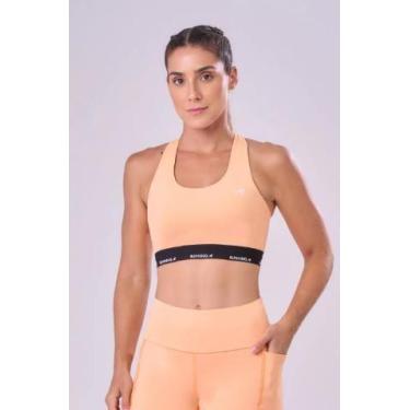 Imagem de Top sprint ginga dupla face laranja pessego / preto - AUTHEN, M