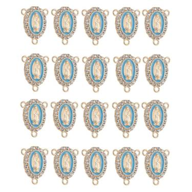 Imagem de COTTVOTT Medalha milagrosa Nossa Senhora de Guadalupe para bijuterias faça você mesmo, acessórios para fabricação de colares, amuletos de Virgem Maria Cristo Jesus Rosário Parte de conexão central