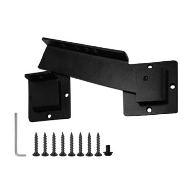 Imagem de Trava de porta dobrável resistente de 23 cm com orifício para cadeado – Trava de porta de aço HhdvdyWgd para cerca de madeira, galpão, celeiro e portões duplos – Kit de trava de segurança externa (23