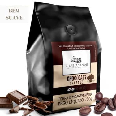 Imagem de Café Chocolate Trufado em pó para coador aroma chocolate contem 250 gramas Ananias