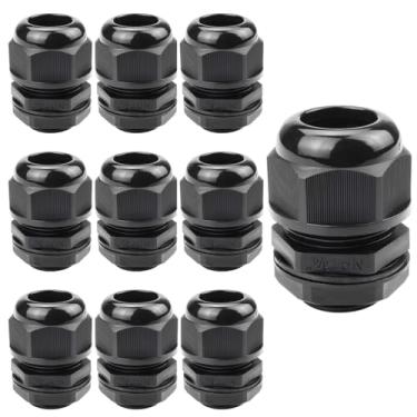 Imagem de Aandxmok Pacote com 10 prensa-cabos de nylon preto, rosca NPT 1/5.1 cm, feito de material PA66, alta resistência ao desgaste e resistência química (preto, NPT 3/10.2 cm (10 peças))