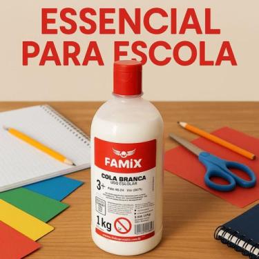 Imagem de Cola Branca Escolar 1kg Famix Uso Escolar
