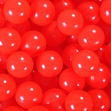 Imagem de STARBOLO Bolas de plástico à prova de esmagamento - 100 bolas de plástico à prova de esmagamento para crianças, ótimos brinquedos para piscina infantil, 5,6 cm, vermelho