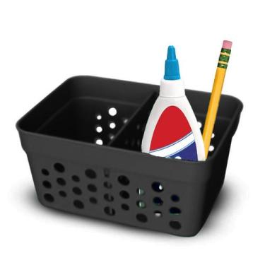 Imagem de Kit Com 3 Cestos Mini Multiuso Com 1 Divisória-Verde/Rose/Preto/Marrom
