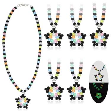 Imagem de Colar kandi com estrela colorida stretch Y2K pingentes de plástico com fecho de lagosta, joia de rave, lembrancinha de festa EDM para mulheres, amigas, música, festa, festival, fantasia Y2K, Stretch