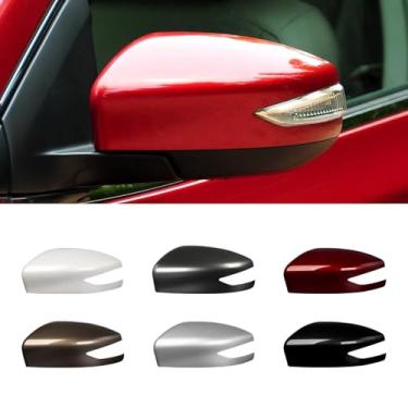 Imagem de Goholy Capa de espelho retrovisor para porta de carro compatível com Nissan Altima 2013-2018, Sentra 2013-2019 Capa protetora de espelho retrovisor com luz de sinalização luar prata lado direito