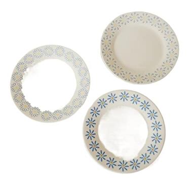 Imagem de Pratos de sobremesa disco de flores de sol prato de doces prato de bolo prato prato de jantar acessórios de cozinha tigela de salada aperitivos pratos de salada (cor: A+B+C)