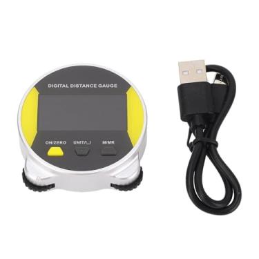 Imagem de Baoblaze Fita métrica eletrônica, régua rolante, régua digital multifuncional portátil de alta precisão com visor LCD para réguas planas e retas, Amarelo