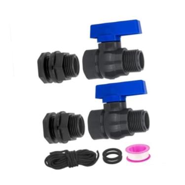 Imagem de Generic Conjunto de 2 torneiras de barril de chuva, conjunto desviador de barril de água, válvula de corte de mangueira de jardim de 3/4" para tanques