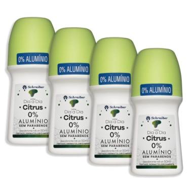 Imagem de Kit 4un Desodorante Natural Roll-on Sem Alumínio Citrus 50ml Schraiber