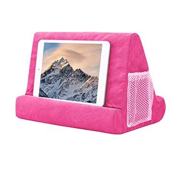 Imagem de Travesseiro de espuma para laptop, tablet, laptop, multifuncional, suporte para tablet, suporte para descanso de colo para iPad com bolsa (rosa) leve