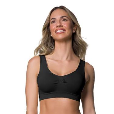 Imagem de Top Regata Alça Larga Sem Costura Feminino Selene Original, Preto, P
