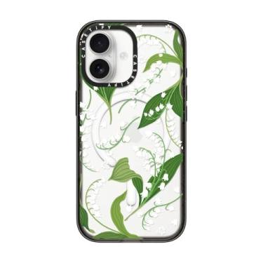 Imagem de CASETiFY Capa Impact para iPhone 17 [fina/compatível com Magsafe/2,5 m. Proteção contra quedas de grau militar 4X] - Lírio do Vale - Preto transparente