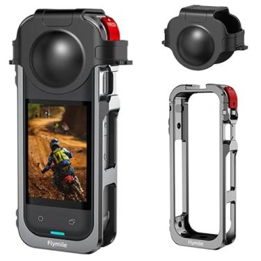 Imagem de Coyktonty Gaiola de expansão da câmera + protetor de lente de silicone para Insta360 X5, ultraexpansível com orifício rosqueado de 1/4 suporte de sapata dupla fria para cinematografia VLOG Video