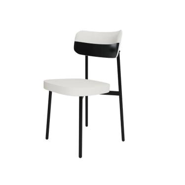 Imagem de Cadeira Alloa Fixa Com 4 Pés 50 X 44,7 X 83,8 Cm Com 1 Un. Corriente Palha- Courino Preto