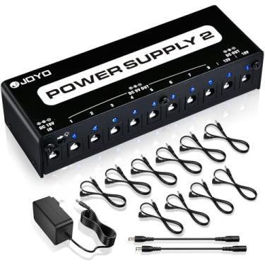 Imagem de JOYO Fonte de alimentação JP-02 10 saída 9V 12V 18V opções isoladas proteção contra sobrecarga curto-circuito para pedal de efeito